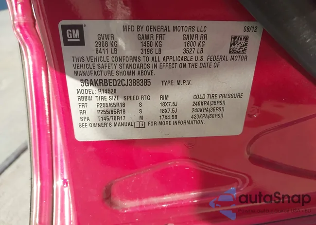 5GAKRBED2CJ388385: 44267698