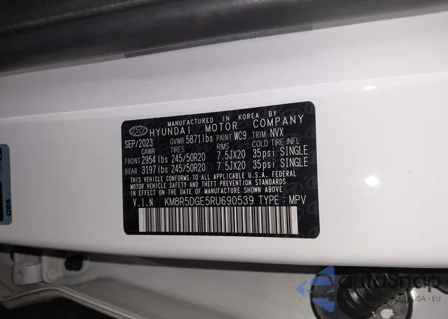 KM8R5DGE5RU690539: 44267707