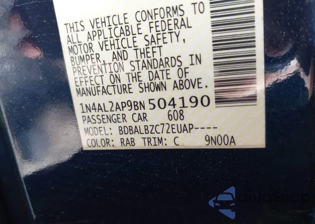 1N4AL2AP9BN504190: 44266859