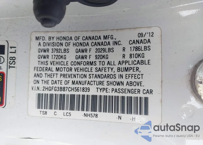 2HGFG3B87CH561839: 44266872