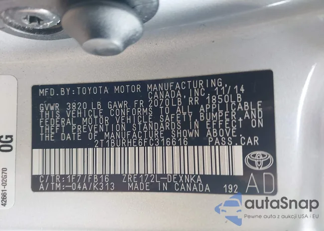 2T1BURHE6FC316616: 44267047