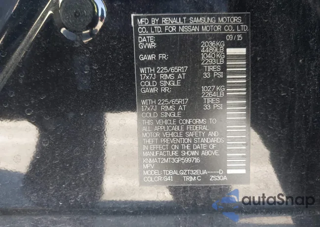 KNMAT2MT3GP599716: 44267092