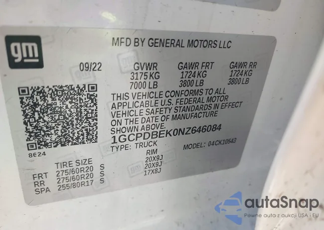 1GCPDBEK0NZ646084: 44267119