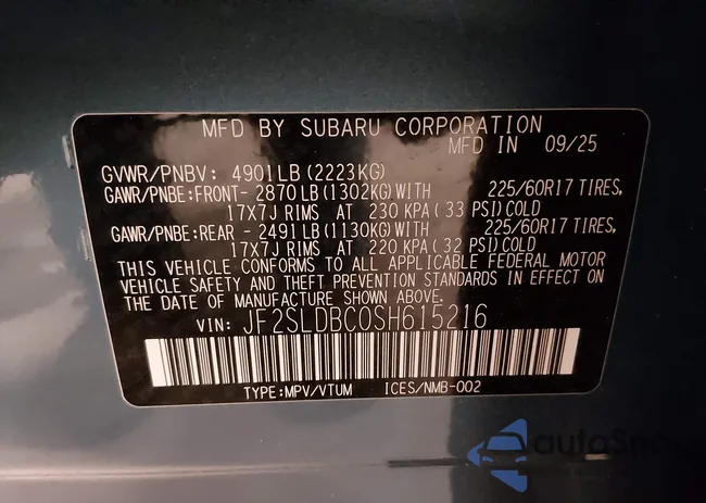 JF2SLDBC0SH615216: 44268250