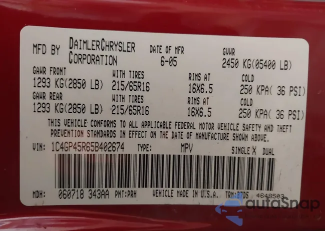 1C4GP45R65B402674: 44268323