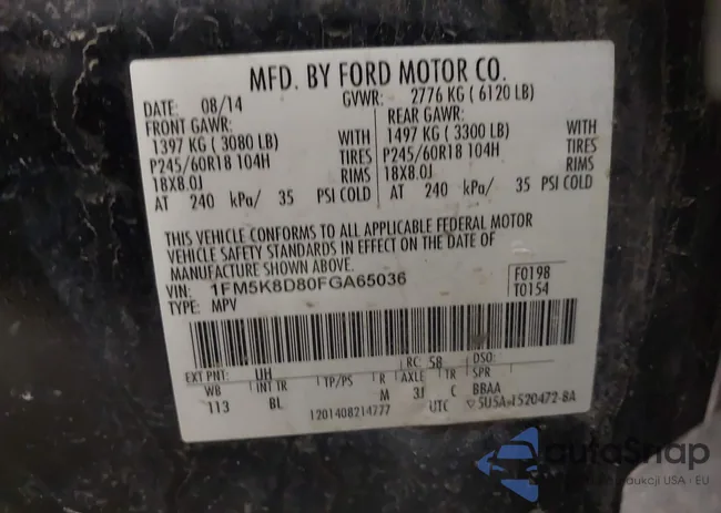 1FM5K8D80FGA65036: 44268344