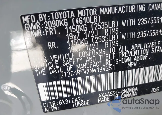 2T3C1RFVXMW184351: 44268345