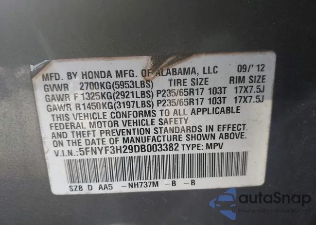 5FNYF3H29DB003382: 44268390