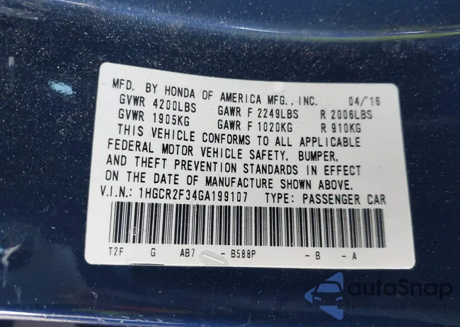 1HGCR2F34GA199107: 44268425