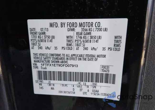 1FTFX1ET9DFD07913: 44268470