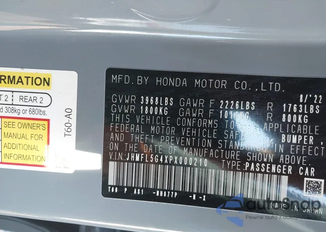 JHMFL5G4XPX000210: 44268535