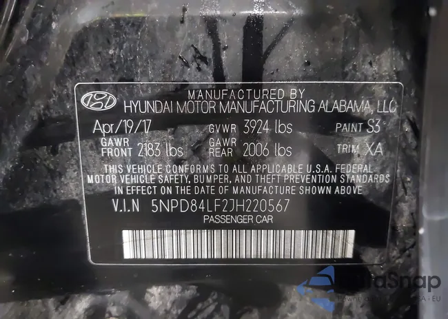 5NPD84LF2JH220567: 44268613