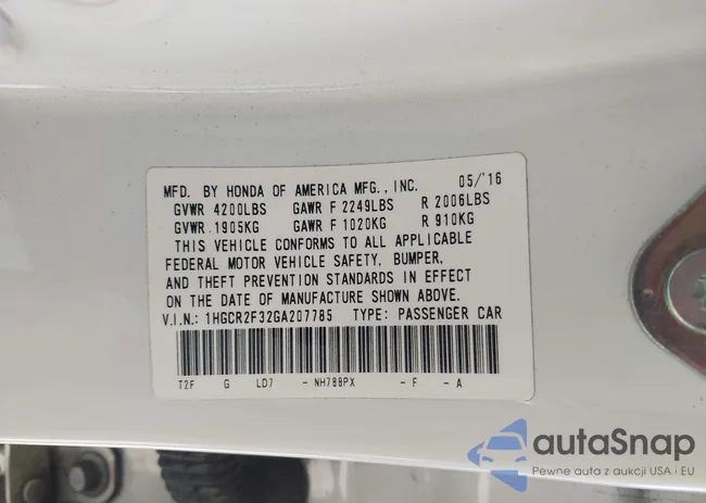 1HGCR2F32GA207785: 44268632