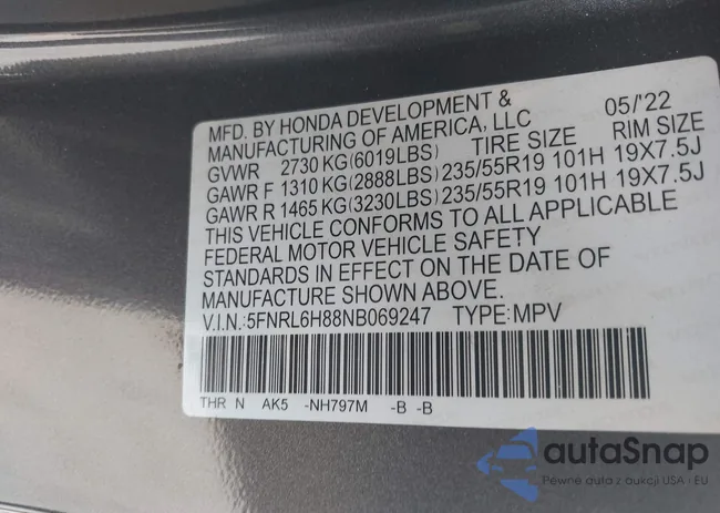 5FNRL6H88NB069247: 44268663