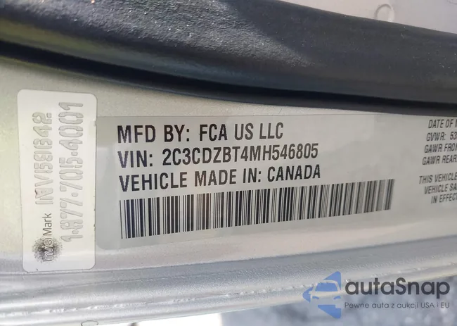 2C3CDZBT4MH546805: 44268680