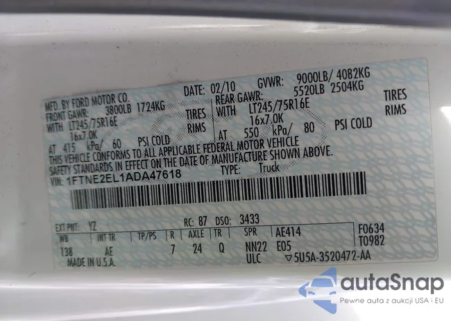 1FTNE2EL1ADA47618: 44268684