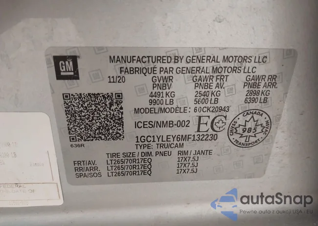 1GC1YLEY6MF132230: 44269166