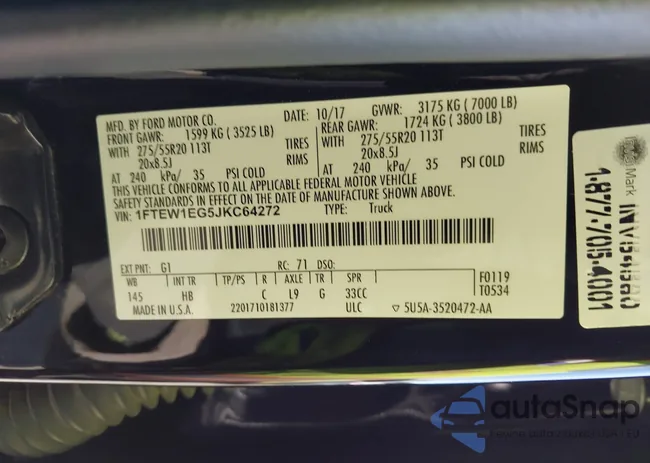 1FTEW1EG5JKC64272: 44269511