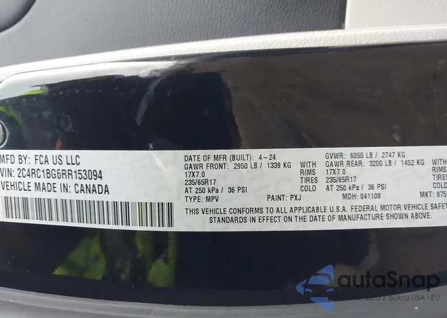 2C4RC1BG6RR153094: 44269545