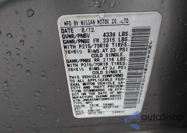 JN8AS5MT3DW505733: 44269701