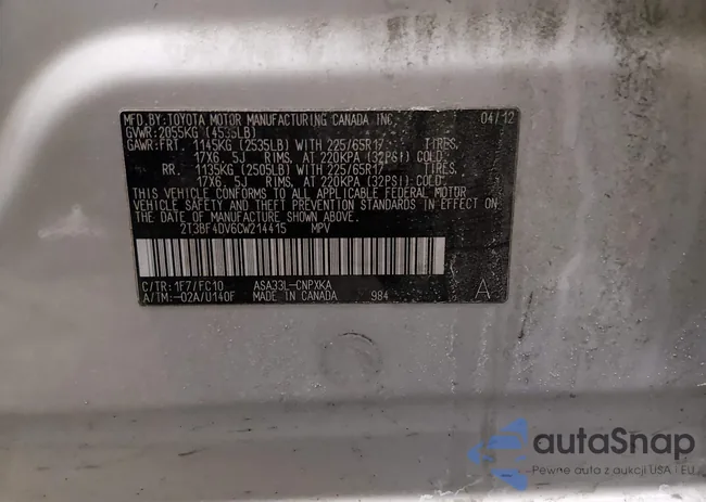 2T3BF4DV6CW214415: 44268978