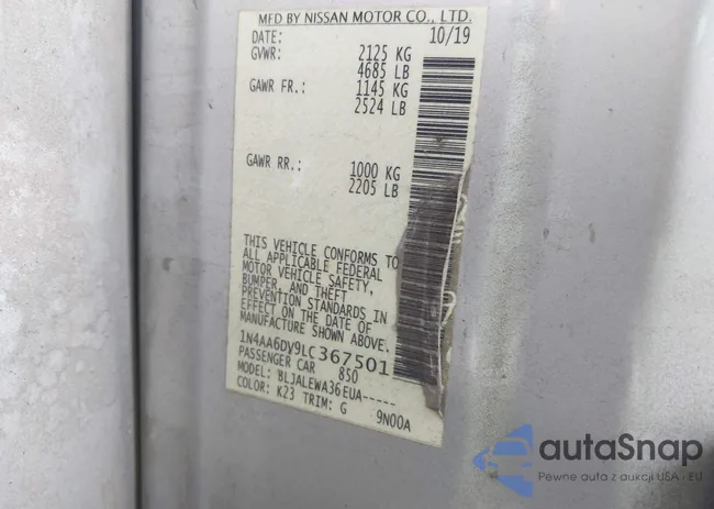 1N4AA6DV9LC367501: 44270153