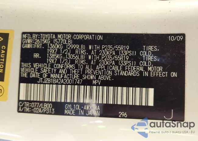 JTJZB1BA2A2001747: 44270200