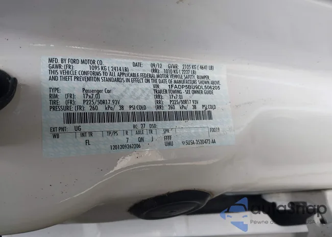 1FADP5BU9DL506205: 44270272