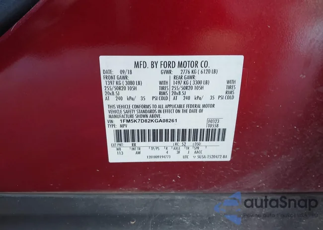 1FM5K7D82KGA08261: 44270283