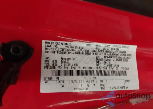 1FADP3F21DL133321: 44270311