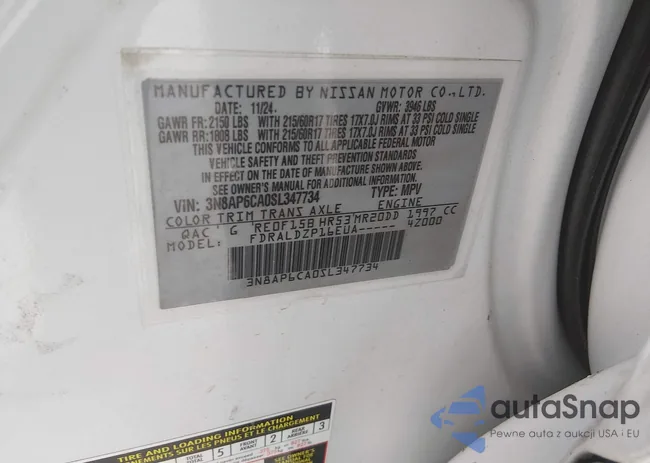 3N8AP6CA0SL347734: 44270367