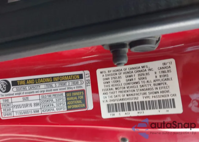 2HGFG3A80CH557262: 44270637