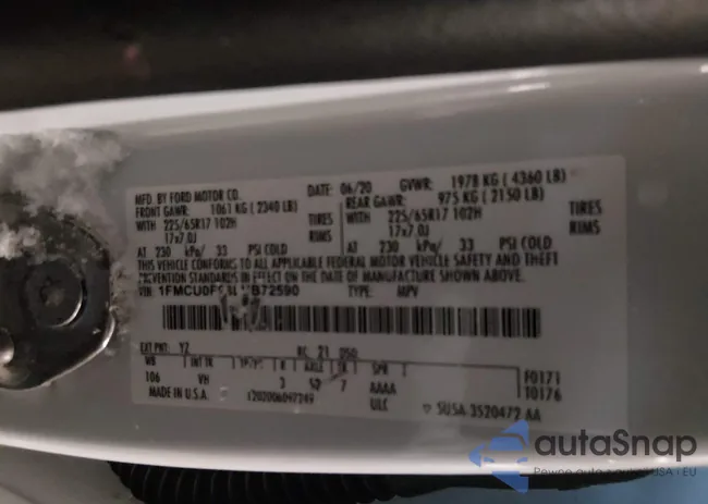 1FMCU0F68LUB72590: 44269924