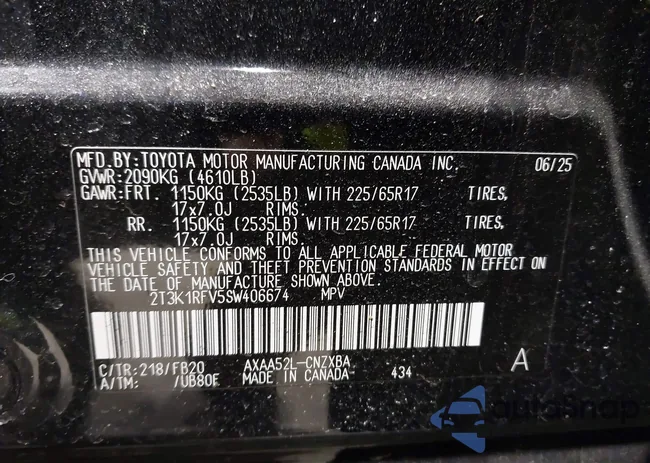 2T3K1RFV5SW406674: 44269926