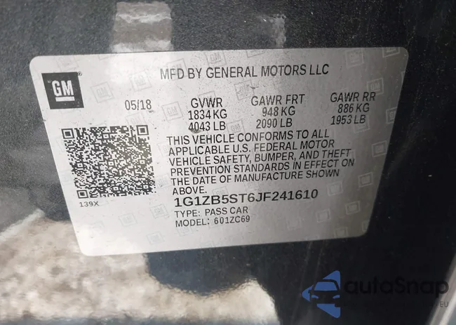 1G1ZB5ST6JF241610: 44269931