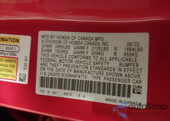 2HGFE1E52NH474770: 44271090