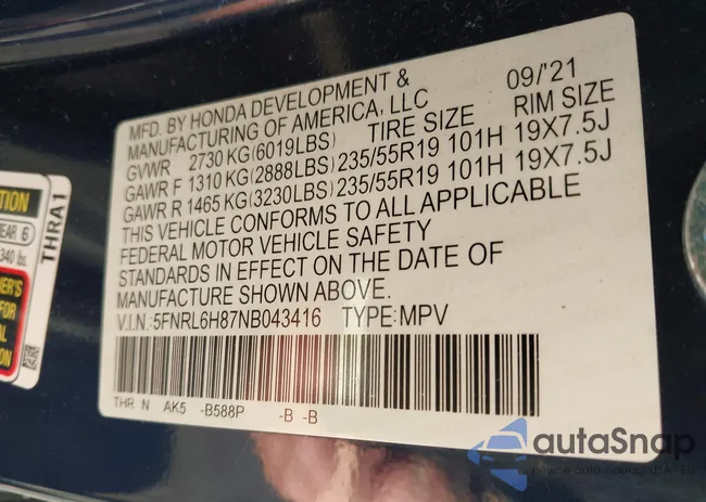 5FNRL6H87NB043416: 44271148