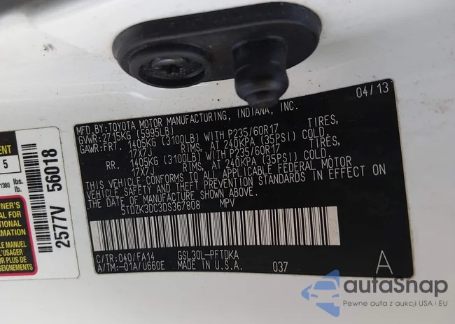 5TDZK3DC3DS367808: 44271470