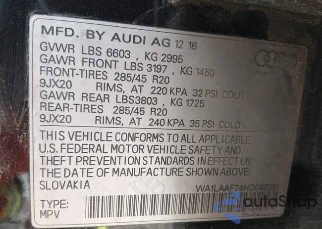 WA1LAAF74HD040391: 44271573