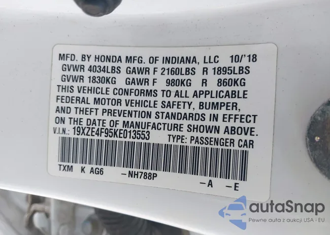 19XZE4F95KE013553: 44271593