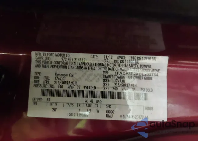 1FADP3F2XDL203754: 44271594