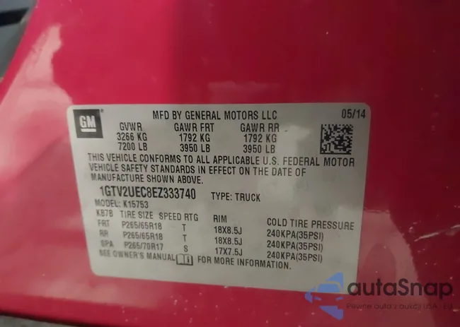 1GTV2UEC8EZ333740: 44270787