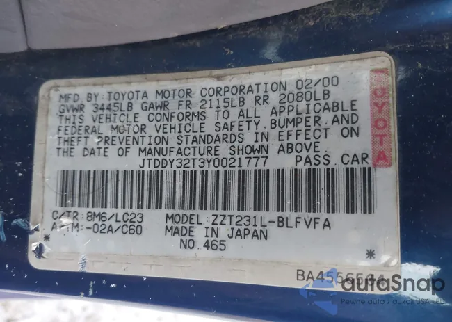 JTDDY32T3Y0021777: 44270862