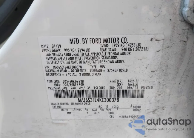 MAJ6S3FL4KC300378: 44271040