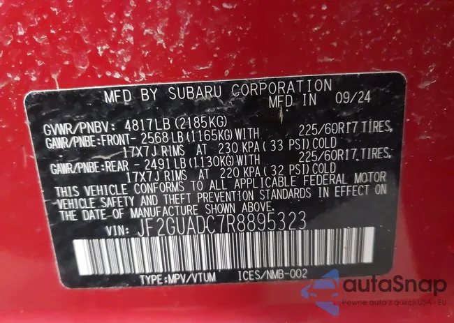 JF2GUADC7R8895323: 44272091