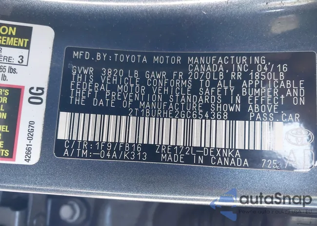 2T1BURHE2GC654368: 44272137