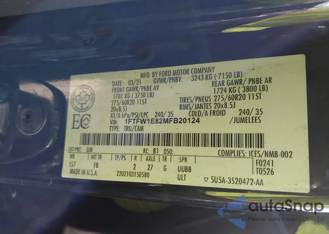 1FTFW1E82MFB20124: 44272347