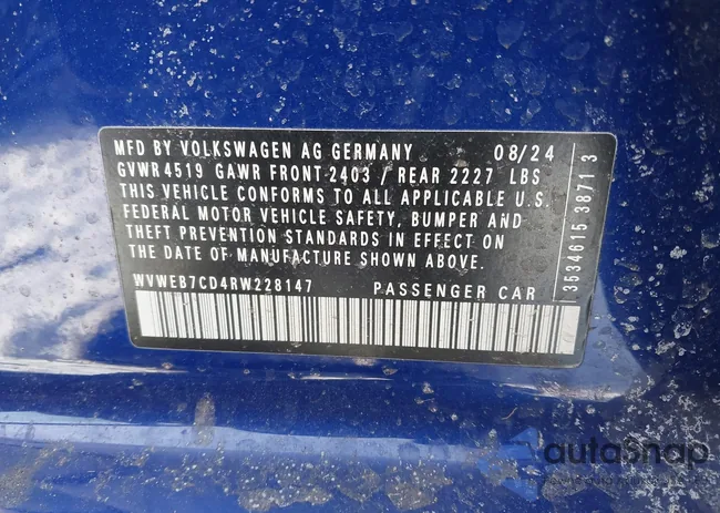 WVWEB7CD4RW228147: 44272353