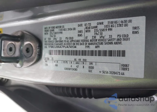 1FMCU9NA7PUA74134: 44272389