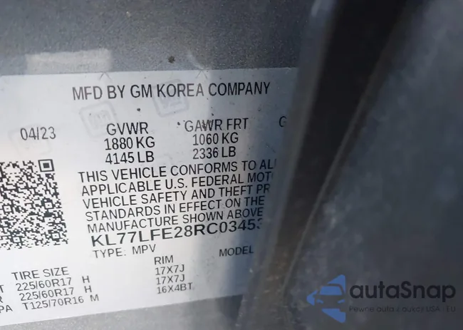 KL77LFE28RC034537: 44272405